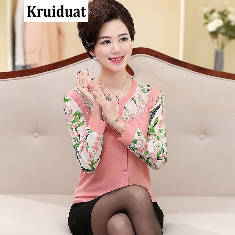 Kruidvat春季雪纺长袖妈妈装打底衫Z029