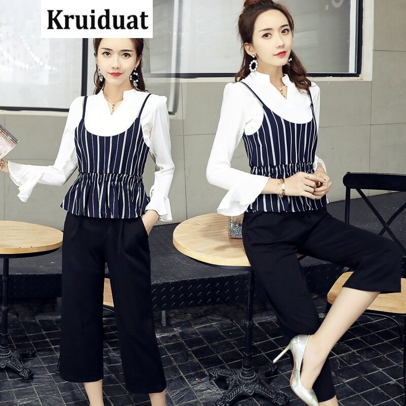 Kruidvat套装2017年春季气质显瘦修身简约优雅Hz014图片色