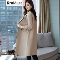 奈琴尔2017新款韩版羊毛呢子反季中长款显瘦双面羊绒大衣女毛呢外套K18