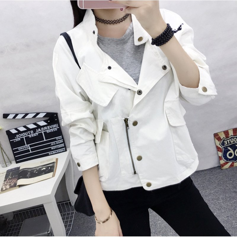 锦满园2017韩版宽松个性开衫学院风少女春秋季休闲百搭初中高中学生上衣外套女