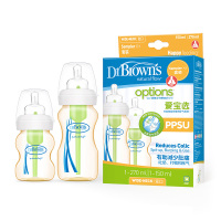 布朗博士爱宝选 PPSU宽口婴儿奶瓶套装（5安士150ml+9安士270ml）