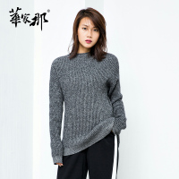 华家那羊绒衫女装 半高领冬季长袖中长款纯色羊绒衫时尚毛衣