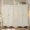 A家家具 衣柜 欧式衣柜衣橱木质法式卧室木质整体大衣柜子四门 4门 图片色 FS050
