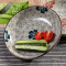 陶瓷餐具日式和风釉下彩16头 碗盘碟勺米饭碗 汤碗 饭盘 实用 蓝富贵套装