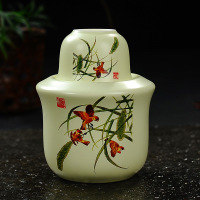 景德镇 陶瓷器 热酒壶烫酒壶酒杯黄酒温酒器套件 雀跃三福