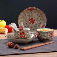 和风系列 高温釉下彩8头红富贵陶瓷餐具套装 韩式家用实用餐具