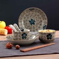 和风系列 高温釉下彩8头蓝富贵陶瓷餐具套装 韩式家用实用餐具