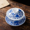 陶瓷盖碗茶杯 景德镇手绘青花瓷功夫茶具三才碗敬茶杯
