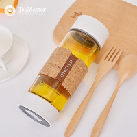 创意水杯便携车载男女情侣茶隔带盖单层玻璃杯