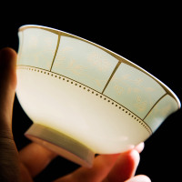 欧式礼品18头 骨瓷餐具套装碗盘碟套装 景德镇防烫高脚碗碟套装陶瓷器 礼品