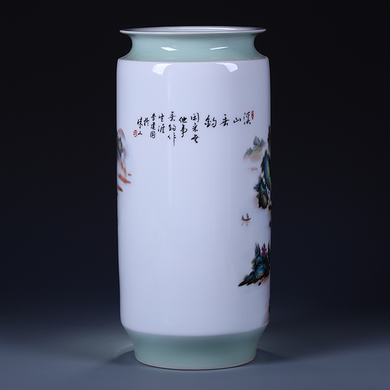 景德镇陶瓷花瓶现代时尚手绘粉彩家居饰品摆件礼品