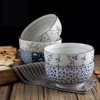 瓷物语韩式餐具套装碗套装和风日式碗盘碟套装7英寸饭碗颜色随机发一个