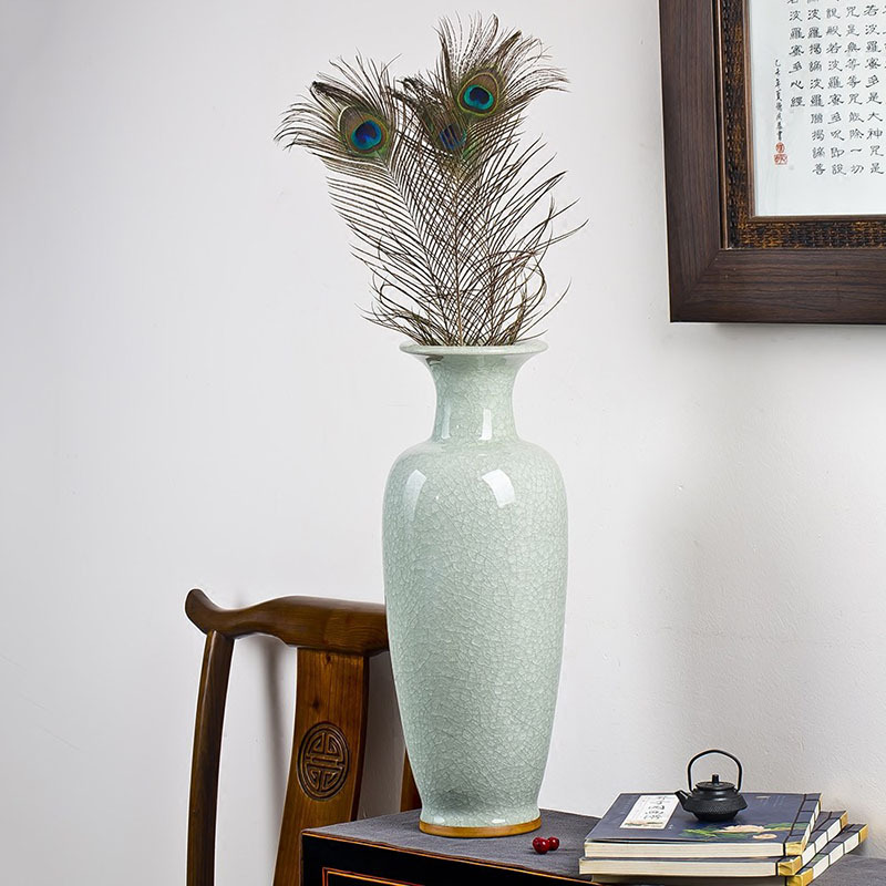 陶瓷大花瓶仿古钧瓷落地瓷器中式家居装饰景德镇摆件客厅插花花器