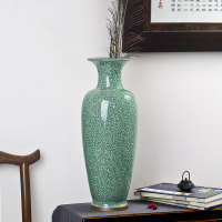 瓷物语陶瓷大花瓶仿古钧瓷落地瓷器中式家居装饰景德镇摆件客厅插花小号钧瓷绿裂纹鱼尾