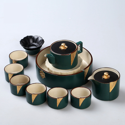 瓷物语陶瓷茶壶整套茶具套装功夫茶海茶杯茶道品茗杯公道 绿色