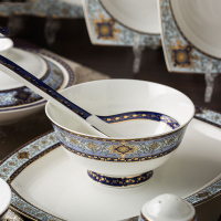 瓷物语骨瓷餐具西式北欧景德镇碟碗家用套组餐具碗盘子勺子