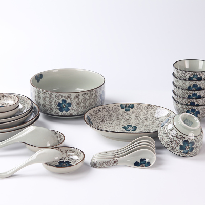 瓷物语23头创意碗碟套装日式餐具套装家用瓷器餐盘结婚礼盒装