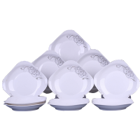 瓷物语方形盘碟中式创意盘子菜盘家用陶瓷简爱7.5如意菜盘【10个】