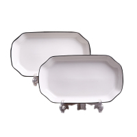 瓷物语鱼盘长方形蒸烤菜盘鱼碟创意简约日式盘子家用大号(半晓1个27.5cm鱼盘)