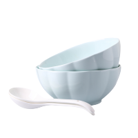 瓷物语家用8英寸汤碗陶瓷大碗泡面碗日式创意加厚2个送勺子