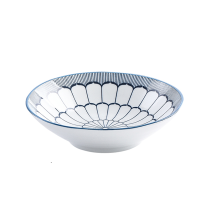 瓷物语家用陶瓷深盘2个装中式圆形菜盘子7英寸碟套装饭盘 ( 590款)