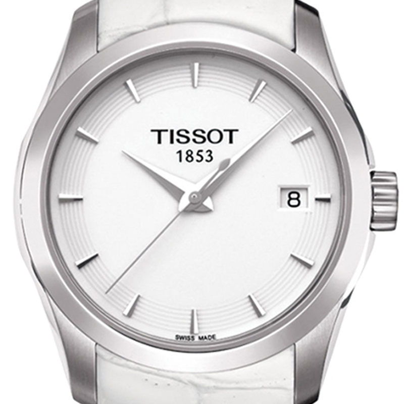 天梭tissot库图系列石英真皮皮革女表女士手表t0352101601100