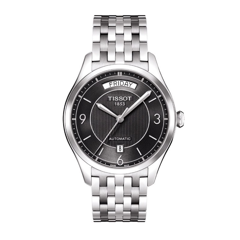 天梭(TISSOT)唯意系列钢带黑盘机械男表手表T038.430.11.057.00