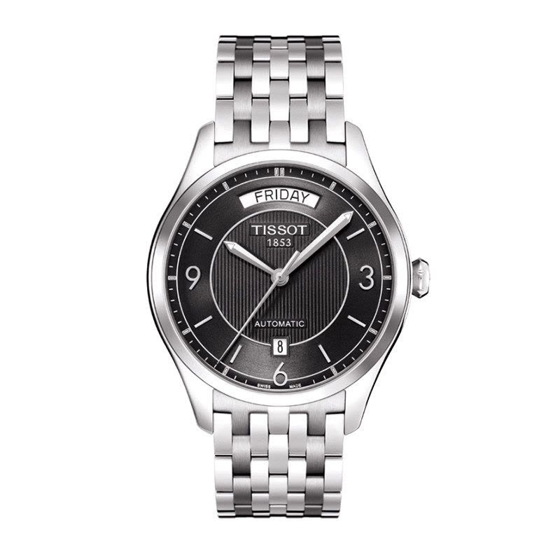 天梭(TISSOT)唯意系列钢带黑盘机械男表手表T038.430.11.057.00图片