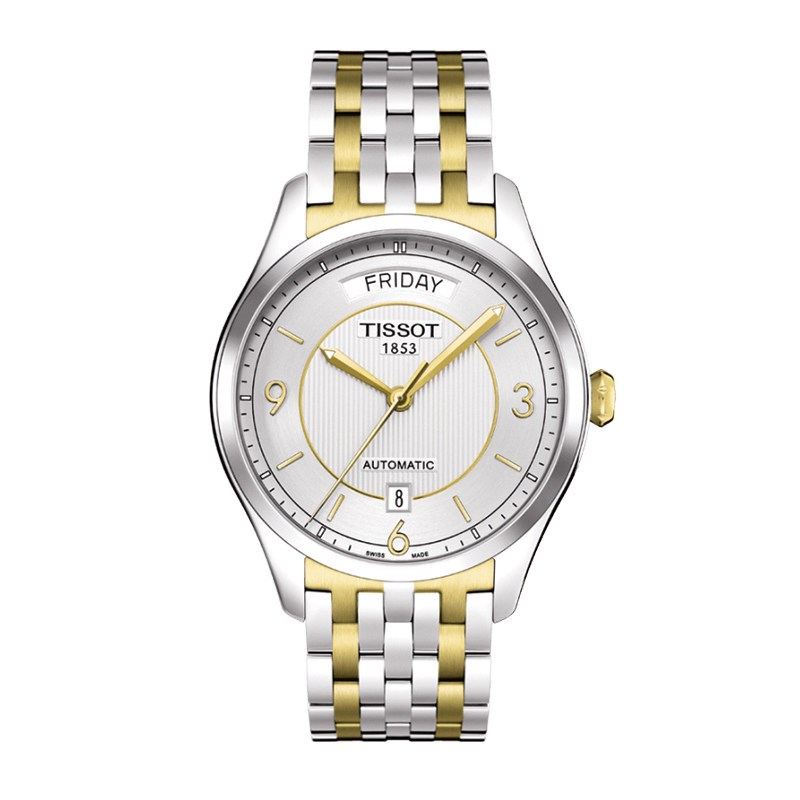 天梭(TISSOT)唯意系列间金钢带男士自动机械手表T038.430.22.037.00