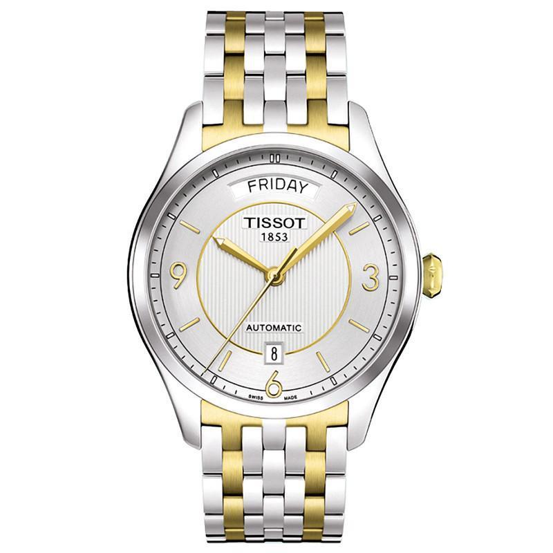 天梭(TISSOT)唯意系列间金钢带男士自动机械手表T038.430.22.037.00