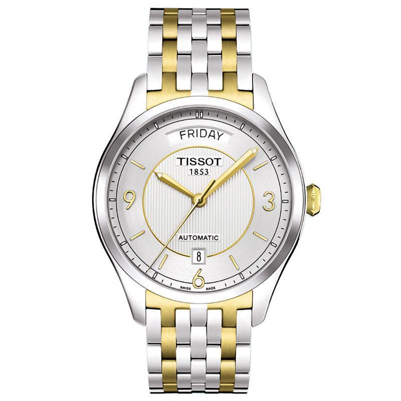 天梭(TISSOT)唯意系列间金钢带男士自动机械手表T038.430.22.037.00图片