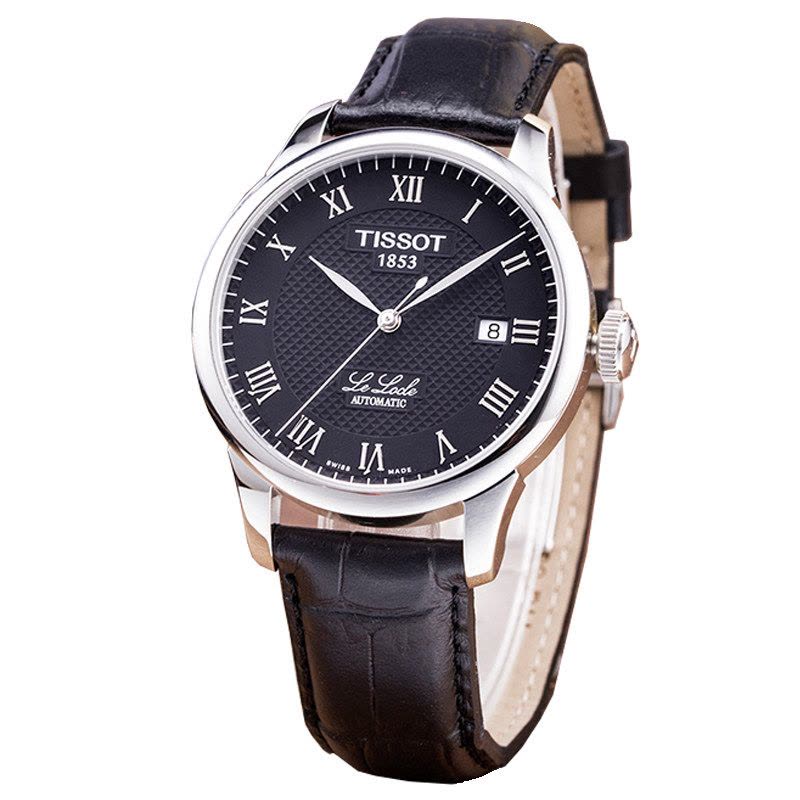 天梭(TISSOT)力洛克系列自动机械真皮男士手表 正装时尚男表T41.1.423.53图片