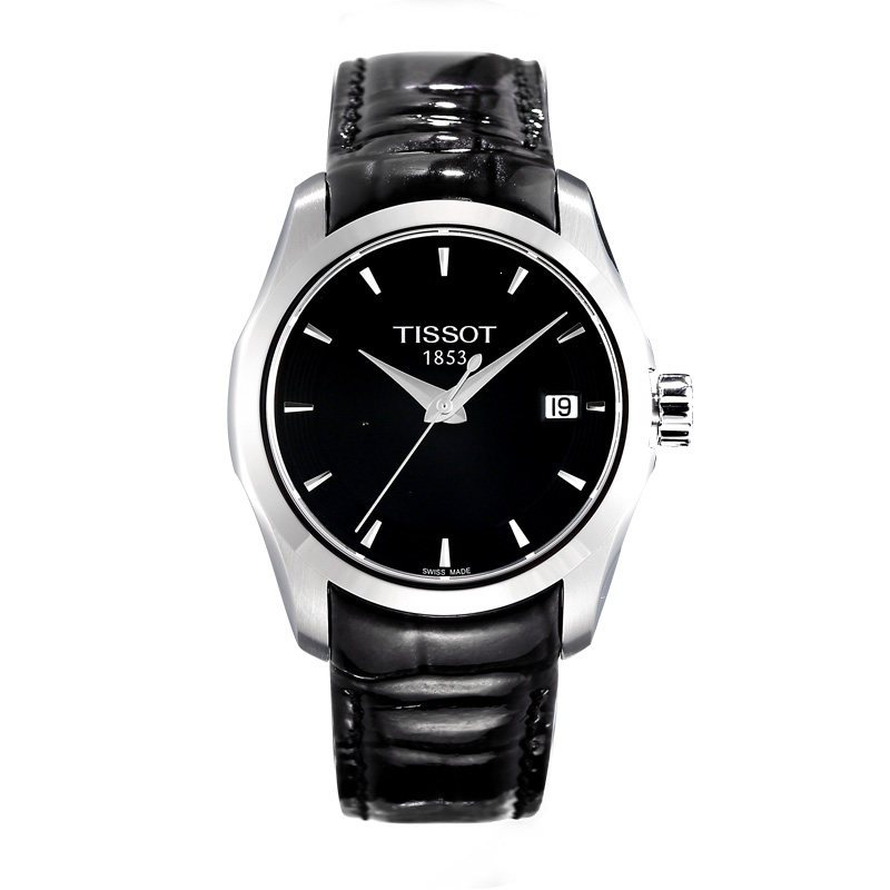 天梭(TISSOT)库图系列石英女表女士真皮皮革手表 T035.210.16.051.00