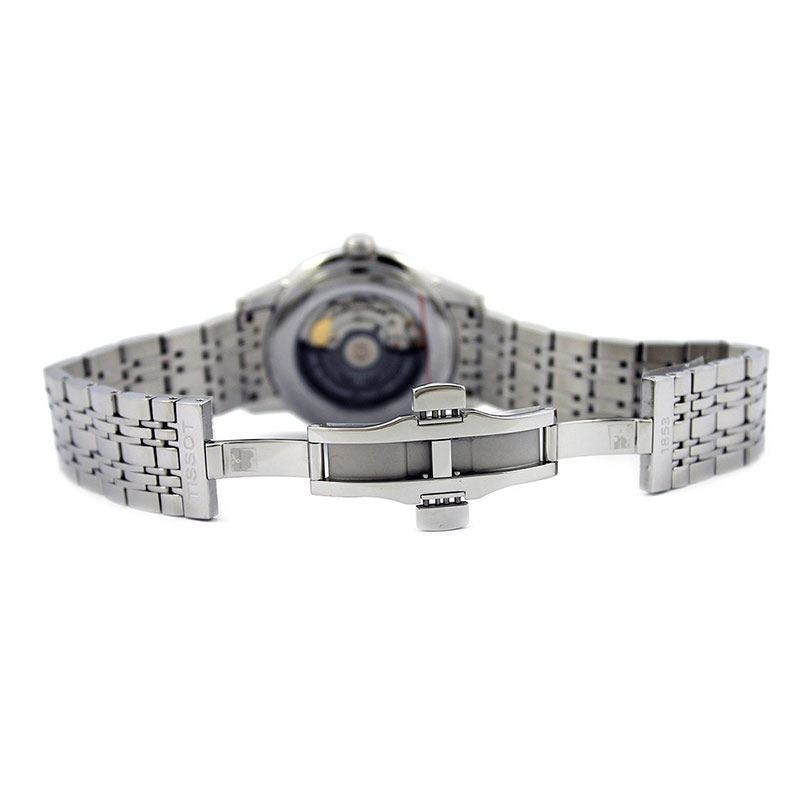 天梭(TISSOT)卡森系列钢带白盘自动机械男士手表T085.407.11.011.00