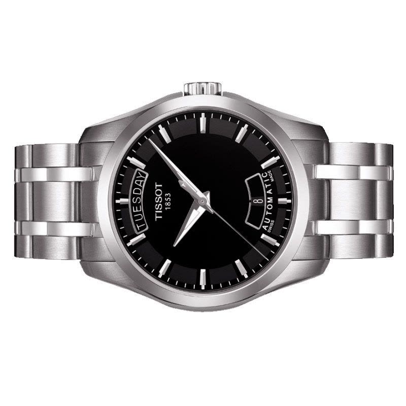 天梭(TISSOT)酷图系列自动机械钢带正装黑盘男士手表T035.407.11.051.00图片