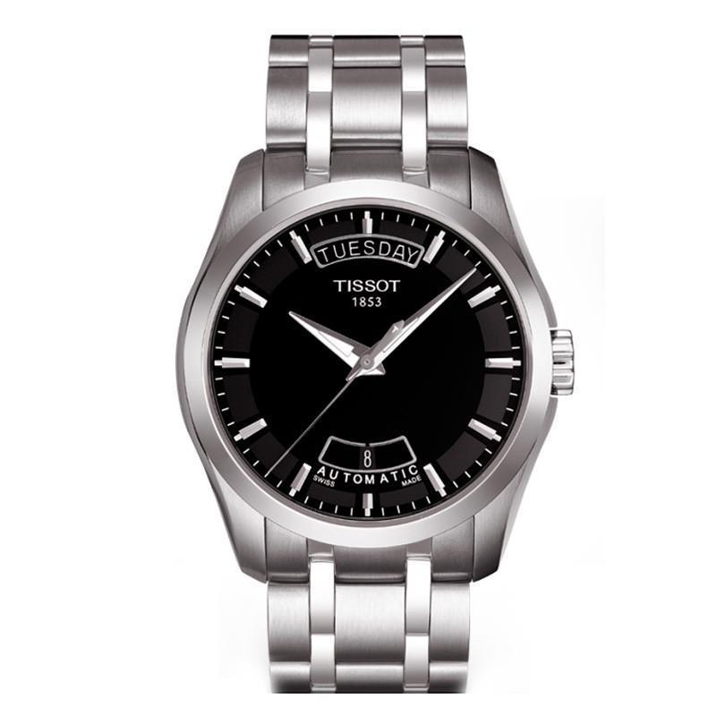 天梭(TISSOT)酷图系列自动机械钢带正装黑盘男士手表T035.407.11.051.00