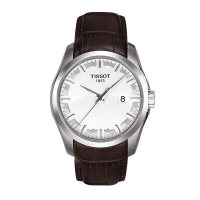 天梭(TISSOT)酷图系列真皮皮革石英男士真皮白盘手表男表T035.410.16.031.00