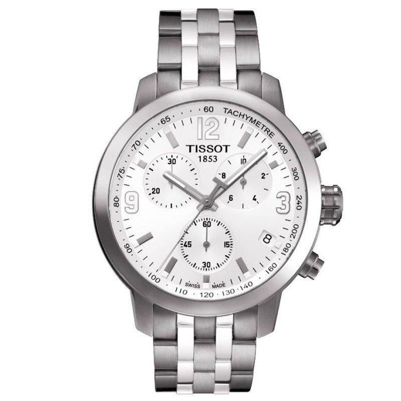 天梭tissot骏驰系列三眼计时石英男表t0554171101700