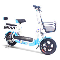 小刀电动车 电动自行车48V时尚新款滑板电动助车贝贝 双人踏板助力车