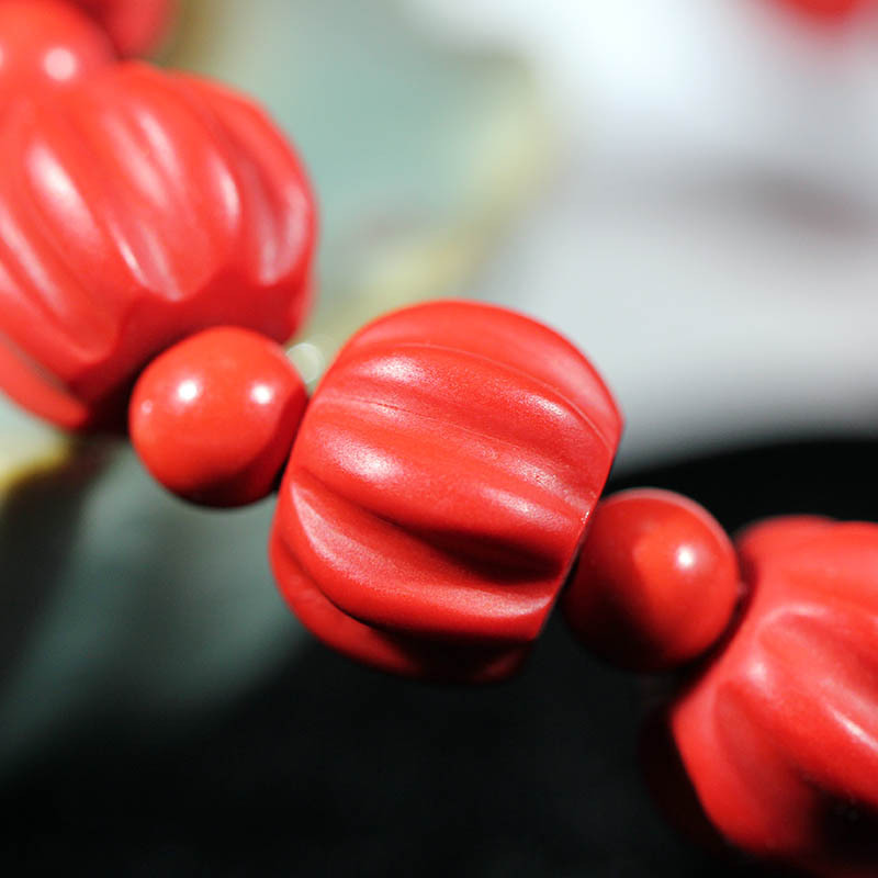 匠意空间 朱砂手链 瓜珠10mm 手工打磨 女款