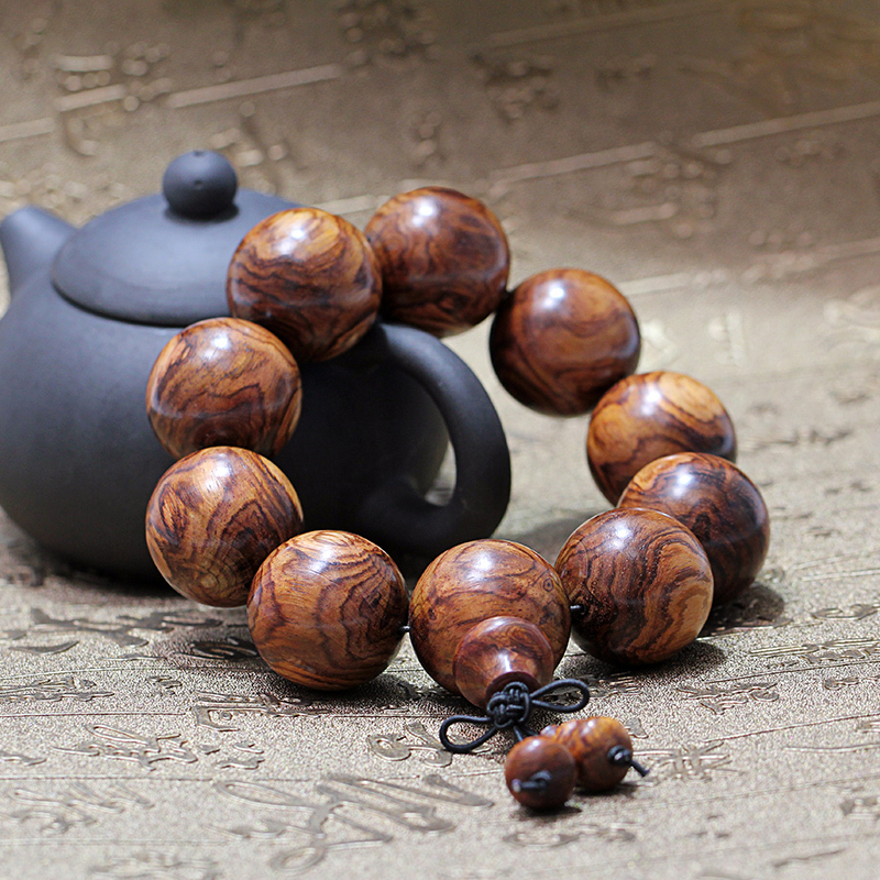 匠意空间海南花梨木黄花梨手串2701mm手工打磨支持国检男款