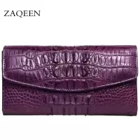 ZAQEEN新品脊背皮女士钱包 三折长款 时尚多色可选