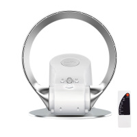 SK无叶风扇升级款挂壁式电风扇摇头循环扇家用电扇遥控台式风扇 银色