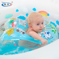 诺澳婴儿桶游泳圈新生儿浮圈1岁宝宝充气腋下圈小孩迷你宝贝游泳圈 蓝色均码8-24个月