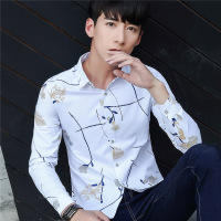 潮流新款衬衫男 修身款男士长袖衬衫个性百搭休闲男装衬衣XCD2111 988#