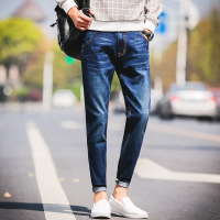 春夏季男装休闲牛仔裤修身青年小脚长裤微弹力裤子潮XCD1001C 8011