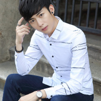 春秋季薄款衬衫男长袖韩版休闲衬衣男士修身寸衫衣服男装潮xcd1000882