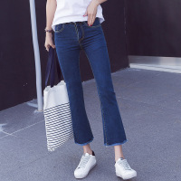 实拍 927#2017春夏女紧身微喇流苏边牛仔裤九分NRJE232 927