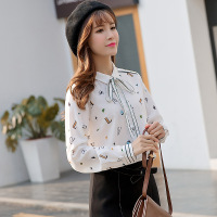 0831#实拍 2017春装新款印花衬衫上衣娃娃领DSD202 0831