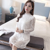 2017中镂空蕾丝连衣裙女长袖韩版孕妇春装大码装JS083 1869